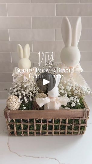 Timeless Easter Centerpiece: This is one you can use all spring! Just refresh the baby breath when needed. 😉 
.
.
.
.
.
 #homedecor #decorinspo #lowcountryinstyle #decorhacks #interiorstyling #lowcountryliving #homesweethome #lowcountrylife #aesthetics #funcrafts #cheapdiy #quickcrafts | LowCountry InStyle Bunny Centerpieces, Bowl Turning, Walmart Home, The Sky Is The Limit, Target Dollar Spot, Walmart Finds, Quick Crafts, Sky Is The Limit, Easter Crafts Diy