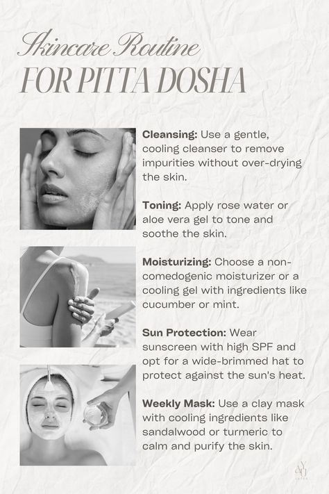 Summer Self Care, Ayurveda Skin Care, Pitta Dosha, Routine Tips, Beauty Routine Tips, Summer Skincare, Skincare Tips, Skin Tips, Beauty Routine