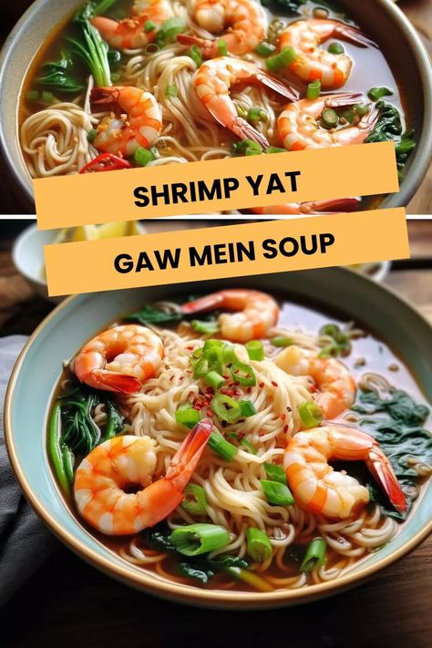 Shrimp Yat Gaw Mein Soup – Hungarian Chef Half Boiled Egg, Shrimp Noodles, Lo Mein Noodles, Types Of Eggs, Types Of Noodles, Frozen Shrimp, Chinese Soup, Creole Seasoning, Quick Weeknight Meals