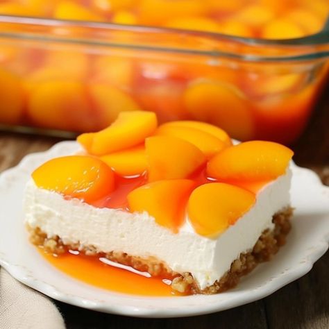 Peach Pretzel Salad, known affectionately as a "dessert salad," is a culinary masterpiece that captivates the senses with its medley of textures and flavors. Peach Pretzel Salad, Sweet Salads, Peach Jello, Gluten Free Pretzels, Pretzel Salad, Pretzel Crust, Layered Desserts, Trending Recipes, Dessert Salads