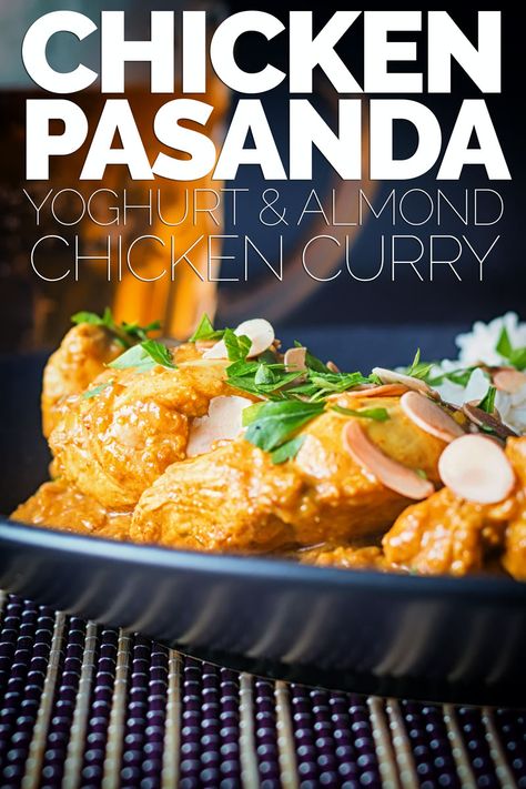 A chicken pasanda is a relatively mild ‘Mughal’ curry loaded with yoghurt and almond and is one of my absolute favourites. Pasanda Recipe, Indian Chicken Curry Recipe, Cooked Chicken Recipes, Almond Chicken, Curry Recipes Indian, Vindaloo, Indian Chicken, Easy Chicken Curry, Curry Dishes