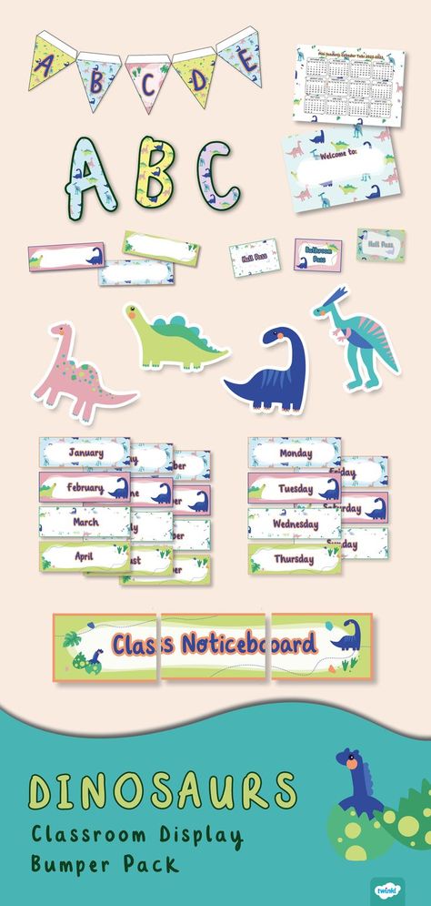 Cute Dinosaur Classroom Theme Decor, Dino Classroom Decor, Dinosaur Themed Classroom Decorations, Dinosaur Decorations For Classroom, Dinosaur Door Decorations Classroom, Dinosaur School Theme, Dinosaur Classroom Theme Decor, Dinosaur Classroom Theme, Flower Classroom