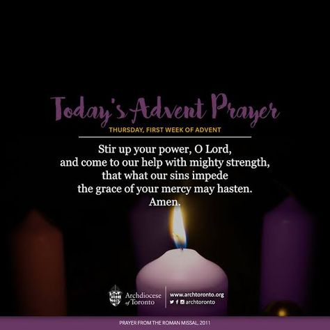 Today’s Advent Prayer 🛐 Thursday — First Week of Advent #AdventPrayer #1stWeekOfAdvent #ThursdayAdventPrayer #Thursday1stWeekOfAdvent #Hope Source: https://onlineministries.creighton.edu/CollaborativeMinistry/Advent/Daily-prayers.html Advent Hope, Advent Prayers, First Sunday Of Advent, Christmas Scripture, Prayer For Today, Pray For Us, Morning Prayers, First Week, Lord Jesus Christ