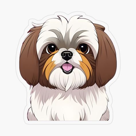 Shitzu Art Paintings, Shih Tzu Cartoon Wallpaper, Shitzu Dog Drawing, Cartoon Shitzu Dog, Shitzu Illustration, Shitzu Drawing, Shitzu Art, Shih Tzu Drawing, Shih Tzu Illustration