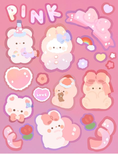 https://pbs.twimg.com/media/EoyoPYTU0AUQtk8?format=jpg&name=large Seni Resin, Korean Stickers, Stickers Kawaii, Scrapbook Stickers Printable, Sticker Template, Bullet Journal Stickers, Kawaii Stickers, Kawaii Wallpaper, Kawaii Drawings