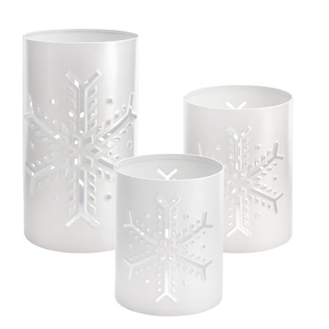 PRICES MAY VARY. SET OF 3: Three candle lanterns perfectly sized to hold a set of pillar candles SNOWFLAKE DESIGN: Opposite sides with a snowflake cutout design MULTI-USE: Perfect for Christmas decor, winter themed displays, centerpiece use, holiday weddings, and coffee table use; great for shelf decor, window ledge, and buffet SIZE: 9.1, 5.1 and 4 inches tall respectively; USE: candles up to 4.5 in., 3.5 in. and 2.5 in. respectively; also suitable for flameless and battery-operated candles MATE Winter Onederland Centerpieces, Winter Wonderland Table Setting, Winter Wonderland Centerpieces, Snowflake Centerpieces, Snowflake Candle, Snowflake Candles, Centerpiece Candle, Lantern Christmas, Window Ledge