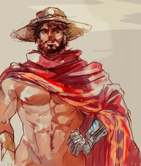 Mccree X Hanzo, Mccree Overwatch, Really Cool Drawings, Overwatch Fan Art, Anatomy Art, Anime Drawings Boy, Male Art, Handsome Anime Guys, Handsome Anime