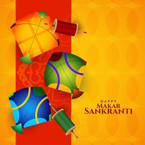 Festival Background Design, Makar Sankranti Festival, Festival Background, Makar Sankranti, Background Design Vector, Indian Festival, Kites, Indian Festivals, Design Vector