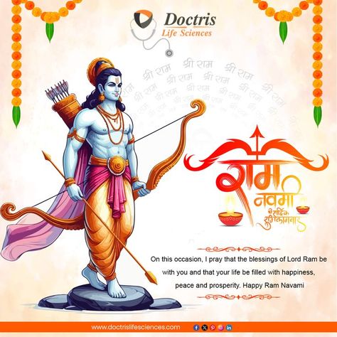 On this auspicious occasion of Ram Navami, Doctris Life Sciences wishes you and your family a day filled with peace, prosperity, and blessings. Ram Navami, Kolkata, Ram, Science, Festival, Quick Saves