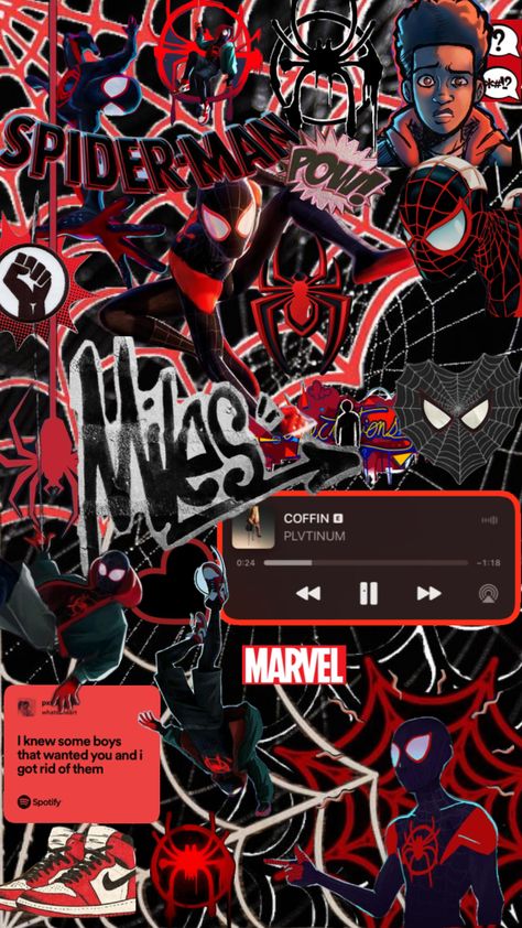 #milesmorales #spiderman #spiderverse #acrossthespiderverse #miles #spidermanaesthetic #marvel Spiderman Stickers, Spiderman And Spider Gwen, Marvel Phone Wallpaper, All Spiderman, Spiderman Spiderverse, Spider Men, Whatsapp Wallpapers Hd, Miles Spiderman, Image Spiderman