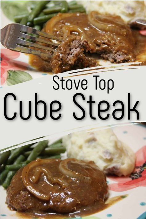 Salisbury Cube Steak Recipe, Cubed Stake Recipes, Top Of Stove Meals, Cubed Steak Cream Of Mushroom, How To Cook Cubed Steak On Stove, Cube Steak Recipes Cream Of Mushroom, Beef Cube Steak Recipes Ovens, Beef Cube Steak Recipes Skillet, Cream Of Mushroom Cube Steak