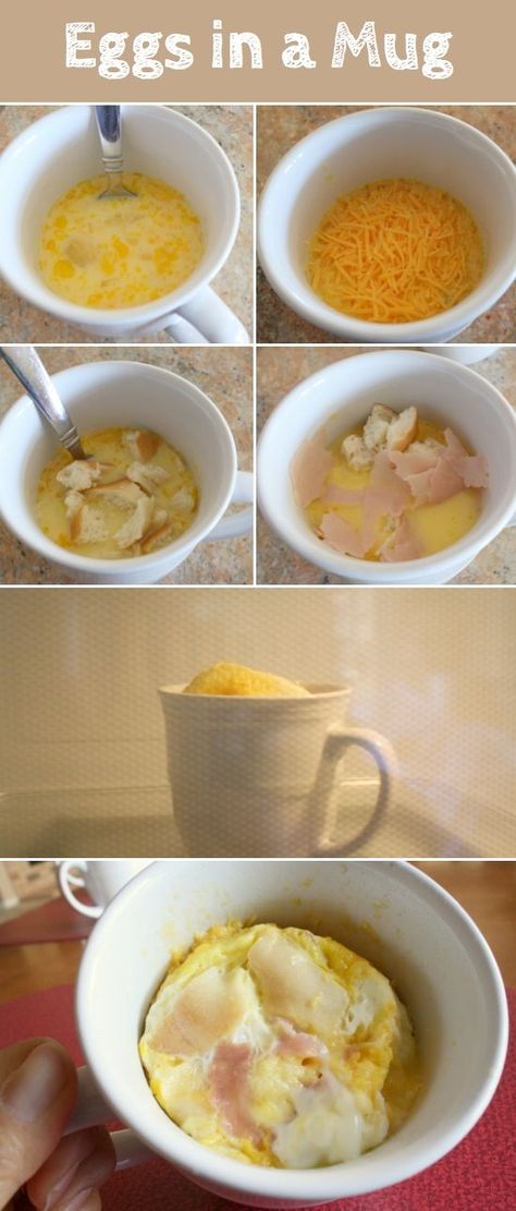 Eggs in a Mug | Recipe QUICK BREAKFAST TO TAKE ON THE GO • FOR KIDS • COLLEGE • BACK TO SCHOOL • Egg In A Mug, Eggs In A Mug, Breakfast In A Mug, Holiday Truffles, Microwave Mug Recipes, Eggs And Cheese, Microwave Food, Egg Mcmuffin, Easy To Make Breakfast