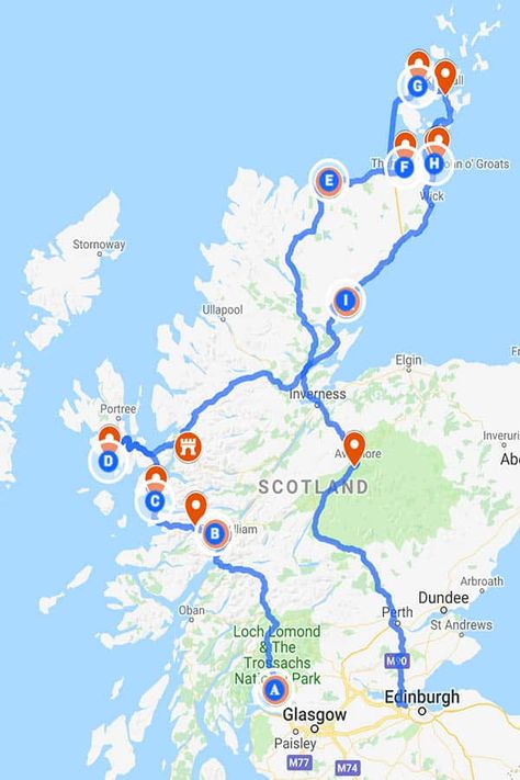 Scotland Road Trip Map, Scotland Itinerary, Trip To Scotland, Scotland Vacation, Scotland Road Trip, Places In Scotland, Road Trip Map, Road Trip Europe, Perfect Road Trip