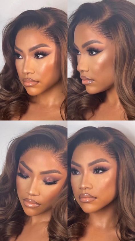 🇳🇬🇳�🇬🇳🇬 Asoebi Makeup Looks, Makeup Light Skin Black Women, Light Makeup For Black Women, Md Makeup Looks, Nigerian Makeup Looks, Bombshell Makeup Looks, Nigerian Bride Makeup, Nude Makeup Looks Black Women, Nigerian Bridal Makeup