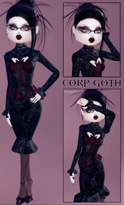 Femme Fatale/dangerous Woman Dress To Impress, Dress To Impress Femme Fatale, Dress To Impress Boss Theme, Dangerous Woman Dress To Impress, Goth Romance, Goth Office, Vamp Goth, Corp Goth, Siren Dress