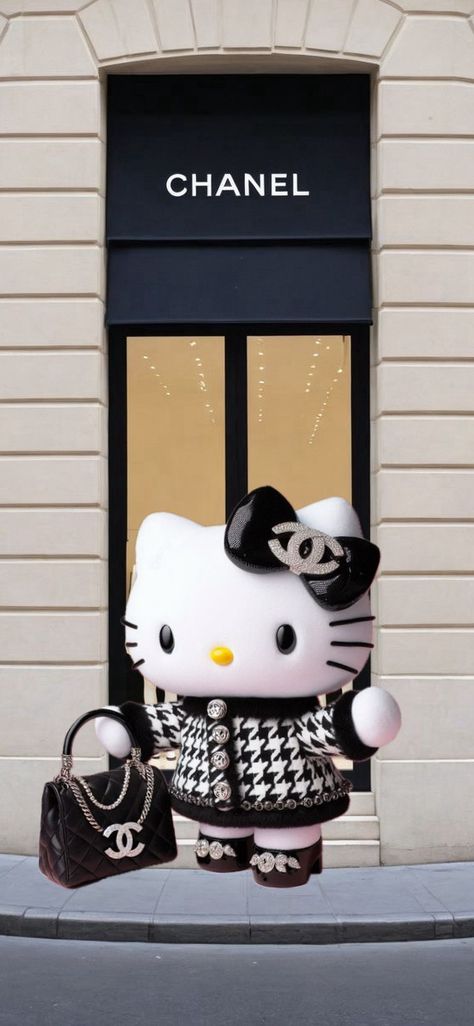 Chanel Illustration, Sanrio Aesthetic, Chanel Wallpapers, Hello Kitty Imagenes, Hello Kitty Gifts, Hello Kitt, Perfume Art, Chanel Art, Hello Kitty Pictures