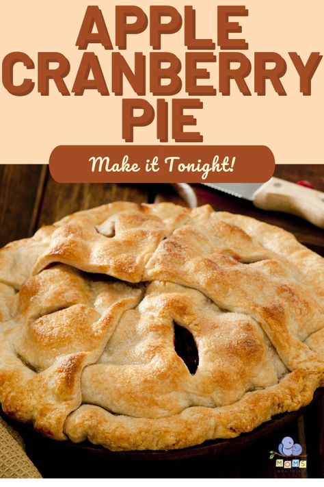 Apple pie is one of the most cherished American desserts. Add a dash of cheer to your table this year by adding the tartness of cranberries. | Moms Who Think Cranberry Apple Pie Recipe, Cranapple Pie, Thanksgiving Entrees, Christmas Apple Pie, Apple Cranberry Pie Recipe, Decadent Pies, Cranberry Apple Pie, Cranberry Pie Recipes, Apple Cranberry Pie