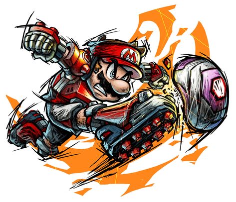 Mario Art - Mario Strikers: Battle League Art Gallery Super Mario Strikers, League Art, Super Mario Coloring Pages, Mario Stuff, Mario Fan Art, Iphone Wallpaper Landscape, Super Mario Art, Nintendo Art, Mario Art