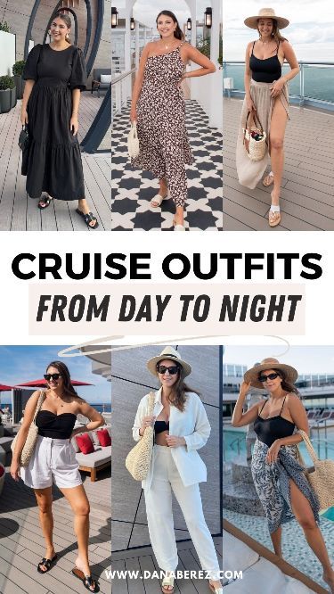 Need ideas on what to wear on a cruise? These cruise outfits will help you pack for your next cruise vacation whether that's a Caribbean cruise or Mediterranean cruise. Deatiled list on cruise outfits for women, criuse outfits for women summer perfect for any cruise. Mexico Cruise Outfits, Cruise Outfits Bahamas, Plus Size Cruise Outfits, Summer Cruise Outfits, Cruise Vacation Outfits, Cruise Ship Outfits, Beach Outfits Women Vacation, Cruise Outfits Caribbean, Cruise Outfit Ideas