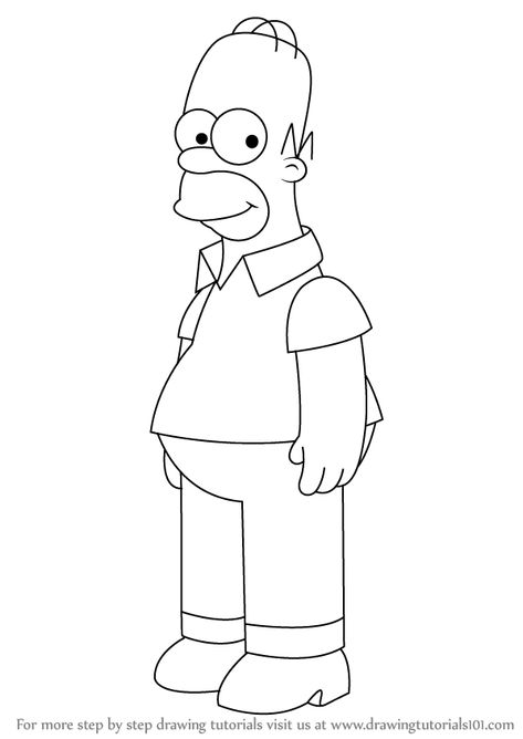 Learn How to Draw Homer Simpson from The Simpsons (The Simpsons) Step by Step : Drawing Tutorials How To Draw Homer Simpson, Homer Simpson Drawing, The Simpsons Characters, Calvin Und Hobbes, Human Heart Drawing, Simpsons Drawings, Simpsons Characters, Tutorial Drawing, Cartoon Coloring