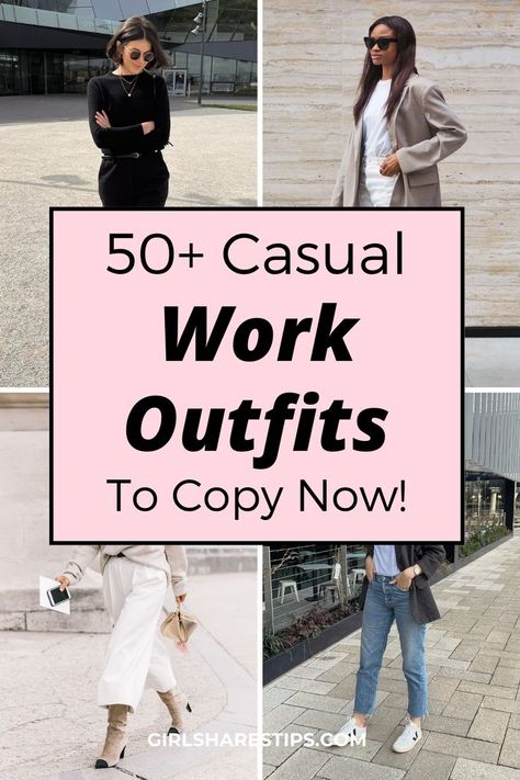 Why settle for boring work attire when you can look stylish and professional? Explore this post of casual work outfits to keep you polished and fashion-forward! | casual work outfits | business casual outfits for women | casual work outfits summer | casual work outfits winter | casual work outfits women | casual work outfits jeans | casual work outfits jeans office wear | casual work outfits spring | casual work outfits plus size | business casual outfits for work | casual work outfit Winter Casual Work Outfits, Work Outfits Jeans Office, Casual Work Outfits Jeans, Casual Work Outfits Plus Size, Work Outfits Jeans, Casual Work Outfit Winter, Work Outfits Women Professional, Business Casual Jeans, Office Outfits Women Casual