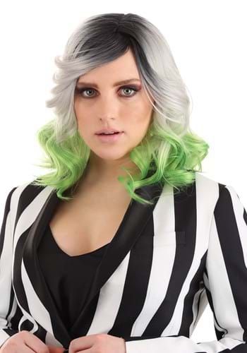 Mixed Color Hair, Female Beetlejuice Costume, Female Beetlejuice, Beetlejuice Costume, Ombre Wig, Faux Hair, Grey And Green, Ombre Wigs, Green Ombre