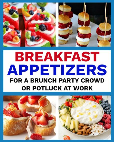 Recipes For A Potluck, Brunch Potluck, Finger Foods Recipes, Brunch Finger Foods, Breakfast Food Ideas, Summer Brunch Recipes, Breakfast Finger Foods, Appetizer Recipes Cold, Cold Breakfast