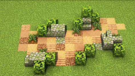 Jungle Path Minecraft, Minecraft Path Design, Mossy Cobblestone, Minecraft Path, Minecraft Brick, Garden Minecraft, Minecraft Decor, Aesthetic Buildings, Minecraft Garden