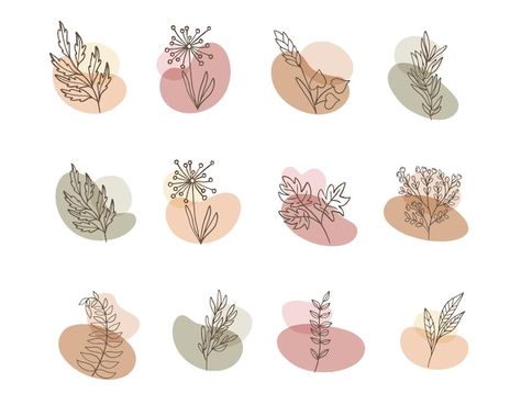 Set of flower boho abstract shape with l... | Free Vector #Freepik #freevector #floral-leaves #plant #leaf #plant-leaves Minimal Art Design, Boho Elements, Leaf Ornament, Flower Leaves, Abstract Shape, Boho Flowers, Flower Svg, Drawing Set, Free Graphics