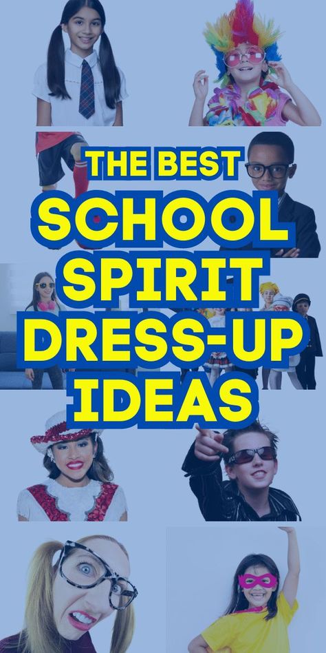 Creative back to school costume ideas for back to school parties, spirit week / spirit day ideas or fun first day of school ideas! #backtoschool #spiritday #spiritweek Movie Characters To Dress Up As Spirit Week, Back To School Theme Party Outfits, Spirit Week Ideas For Elementary School, Dress Up Day Themes For School, White Out Dress Up Day School, School Spirit Dress Up Days, Dress For Success Spirit Week, Hollywood Dress Up Ideas For School, Fun Dress Up Days For School