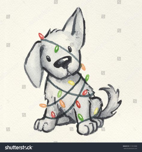 Xmas Drawing, Christmas Sketch, Yard Diy, Christmas Drawings, Dog Wrap, Siluete Umane, Christmas Doodles, Christmas Drawing, Dessin Adorable