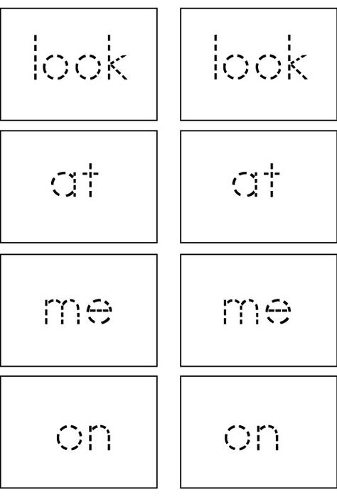 Sight-Word-Cards-Dotted-look,-at,-me,-on Dolch Sight Words Kindergarten, Sight Words Kindergarten Printables, Sight Word Worksheet, Kindergarten Sight Words List, Sight Word Songs, Sight Words Worksheets, Kindergarten Sight Words, Writing Sight Words, Name Tracing Worksheets