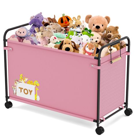 PRICES MAY VARY. 【Large Capacity】Toy storage organizer with dimensions of 31.5 x 15.7 x 23.2 inches and a Capacity of 180L, which is larger than others. extra large toy chest provides ample space for storing toys, books, clothes, towels, blankets, and more. Also, it saves space and keeps the room and floor tidy 【Durable and Stable】The large toy box is made with a sturdy metal frame and hard-wearing printed oxford fabric. Rugged and stable combination can withstand up to 100LB, You can easy to st Large Toy Chest, Girl Toy Storage, Clothes Bedroom, Large Toy Box, Toy Box Storage, Living Room Pink, Kids Toy Storage, Chest Ideas, Toy Chests