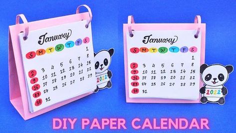 Making Calendars With Kids, How To Make A Calander, Diy Paper Calendar Ideas, How To Make Mini Calendars, Calender Crafts Ideas, How To Make Cute Calendar, Paper Craft Calendar Ideas, Calender Ideas Design Creative, How To Make Calender With Paper