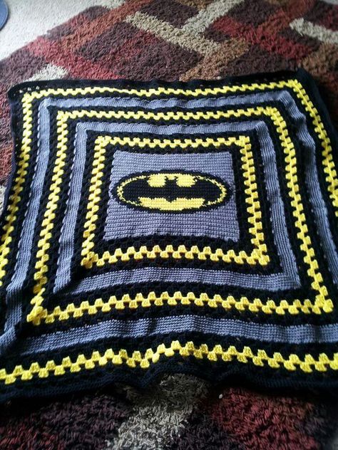 . Batman Crochet Blanket Pattern Free, Tapestry Crochet Batman, Batman Crochet Blanket Pattern, Batman Granny Square Crochet Blanket, Crochet Bat Blanket, Crochet Batman Free Pattern, Batman Crochet Blanket, Superman Crochet Blanket, Crochet Wallet Pattern