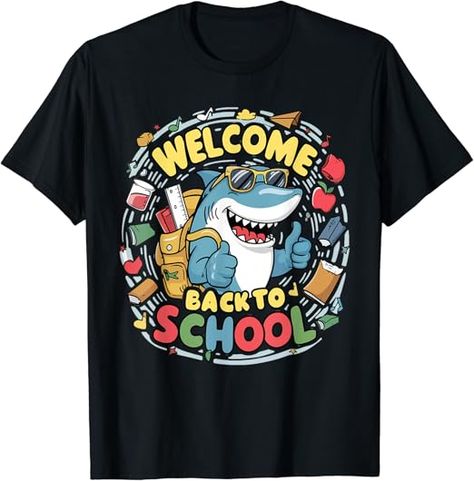 Welcome Back to School Shark Funny Teacher Students for Teachers, Boys and Girls! This fun design features a cool shark ready to dive into learning, for preschool pupils and students of all ages. Shark Funny, Teacher Crafts, Cool Sharks, Welcome To School, Teacher Craft, Sharks Funny, Welcome Back To School, Funny Teacher, T Shirt Image