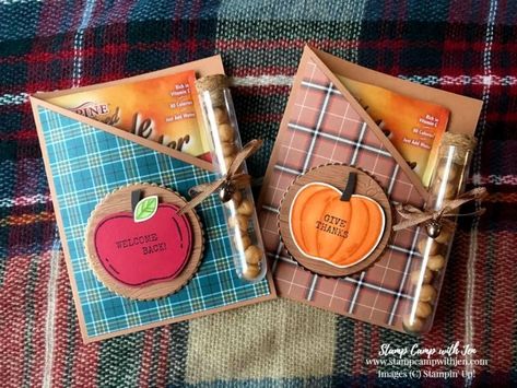 Pals Blog Hop - The Happiest Season Thanksgiving Table Favors, Caramel Bits, Mary Fish, Stampin Pretty, Spiced Apple Cider, Cup Ideas, Treat Holder, Embossed Paper, Fall Treats