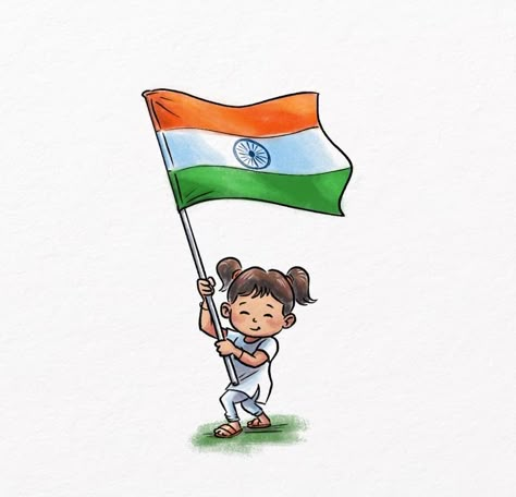 Independence Day Illustration India, Indian Flag Aesthetic, Independence Day India Drawing, India Flag Drawing, Poster On Independence Day, Independence Day Poster Drawing, Independence Day Cartoon, Indian Flag Drawing, Softboard Ideas