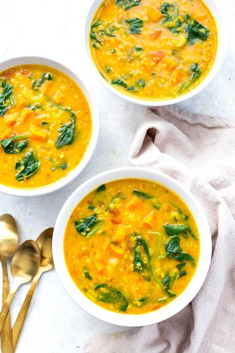 Instant Pot Turmeric Lentil Soup Easy Pressure Cooker Recipes, Vegan Lentil Soup, Soup Vegan, Instant Pot Soup Recipes, Healthy Instant Pot Recipes, Instant Pot Soup, Lentil Stew, Instant Recipes, Healthy Ingredients