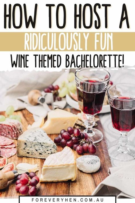 Image of a cheese board with grapes, cheeses, cold meats and wine. Text overlay: How to host a ridiculously fun wine themed bachelorette! Wine Themed Bachelorette Party, Themed Bachelorette Party Ideas, Bachelorette Slumber Parties, Wine Tasting Bachelorette Party, Wine Theme Kitchen, Vino Before Vows, Bridal Shower Wine Theme, Wine Party Theme, Big Little Sorority Shirts