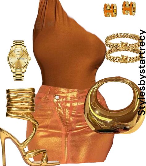 🌞🌞🌞🌞 Summer time Link in bio Purchase through app for a giveaway #fashionoufit #fashionblogger #fashionstyle #fashiondesigner #fashiongram #fashion #itgirl #itgirlstyle #itgirlaesthetic #itgirlandfashion #fashionideas #inspofashion #inspooutfit “Book me for your fashion needs and discover a wardrobe that won’t break the bank! I specialize in curating affordable and stylish outfits from well-known clothing websites, bringing high fashion within reach. Let’s elevate your style without empt... Orange And Gold Outfit, Summer Baddie, Tan Outfit, Trip Outfit, Dope Swag, Girls Night Out Outfits, Wardrobe Goals, Glam Outfit, High Fashion Outfits