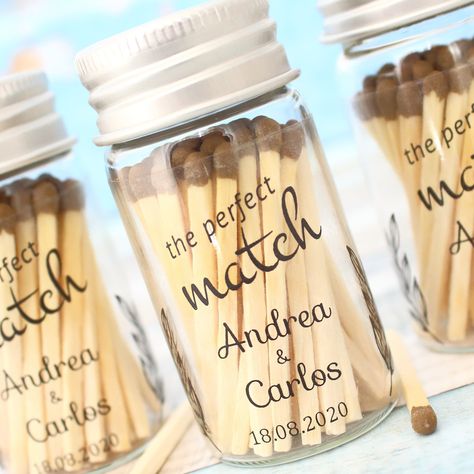 [CommissionsEarned] Personalized Wedding Matches, The Perfect Match, Wedding Matches, Custom Match Bottle Wedding Favors For Guests, Match Bottle With Striker Please Visit My Other Item For More Stock Https://Www.Etsy.Com/Listing/1187122093/Wedding-Matches-The-Perfect-Match-Glass?Ref=Listings_Manager_Grid We Will Send Express Shipping -Bottle Size: Height: 7 Cm / 2.36'' Diameter: 7 Cm / 1.18'' -Matches Size: Height: 4.6 Cm / 1.81'' -Jar Contains 78 Safety Matches. #usefulweddingfavorsforguests Doorgift Ideas, Bottle Wedding Favors, Personalized Wedding Matches, Memorable Wedding Favors, Practical Wedding Favors, Match Bottle, Bridal Favors, Personalized Matches, Custom Matches