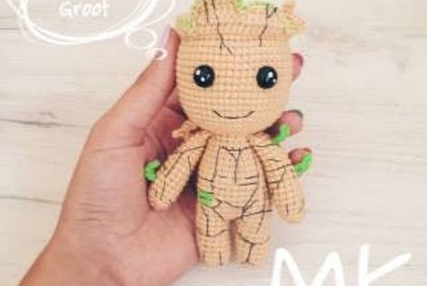 GROOT | GUARDIANES DE LA GALAXIA AMIGURUMI 30634 Mermaid Toys, Crochet Monsters, Crochet Mermaid, Crochet Dragon, Homemade Toys, Dragon Toys, Crochet Unicorn, Baby Groot, Doll Tutorial