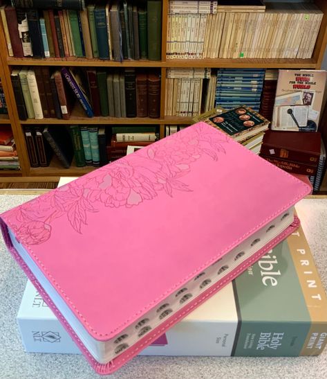 My #etsy shop: Personalized NLT Giant Print - Personal Size Bible - Indexed - Filament App Enabled- Peony Pink LeatherLike - Custom Engrave Name Imprint https://etsy.me/3pAHWSq #pinkbiblenlt #prettybible #newlivingbible #bibleforher #bibleformom #graduationbible Bible Goals, Nlt Bible, Bible Index, Christian Christmas Gift, Some Motivational Quotes, Custom Bible, Words Of Jesus, Peony Pink, Bible Study Lessons