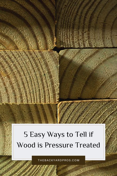 Crack the code to identifying pressure-treated wood effortlessly with our guide to 5 easy ways! 🌲✨ From distinctive markings to the telltale green tint, learn the secrets that reveal whether your wood is pressure treated. Elevate your DIY projects with confidence – no more guessing games! 🔍🔨 #WoodIdentification #DIYTips #WoodworkingWisdom Landscape Timbers, Pressure Treated Wood, Guessing Games, Building A Deck, Backyard Projects, Refinishing Furniture, Lawn Care, Types Of Wood, To Tell