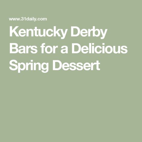 Kentucky Derby Bars for a Delicious Spring Dessert Derby Bars, Derby Pie, Spring Dessert, Paula Deen Recipes, Spring Desserts, Pastry Blender, Chopped Pecans, Semisweet Chocolate, Vegetarian Chocolate