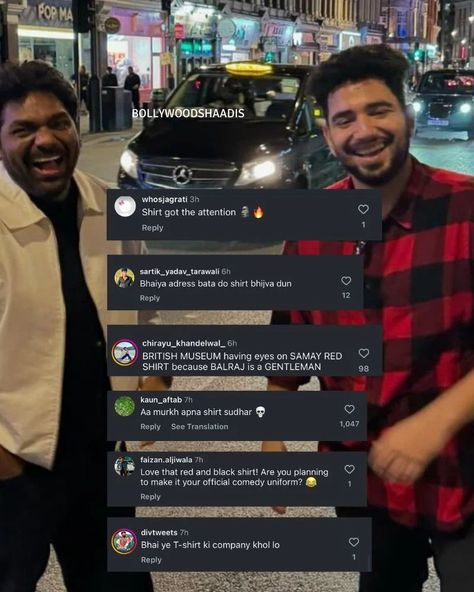 Popular comedian, Samay Raina shared a picture with India's most-loved storyteller, Zakir Khan, and the former's shirt instantly kicked off a meme fest on the internet. #samayraina #samayrainamemes #zakirkhan #zakirkhanpoetry #comedian #comedy #indiasgotlatent #meme #memes #funny Samay Raina, Zakir Khan, Red And Black Shirt, A Meme, Red Shirt, British Museum, Memes Funny, Comedians, Entertainment News