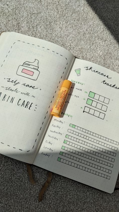 Skin Care Journal Pages, Beauty Journal Ideas, Skin Care Journal Ideas, Skin Care Bullet Journal, Skin Care Routine Journal, Skin Care Tracker, Skin Care Journal, Selfcare Tracker, Planer Ideas