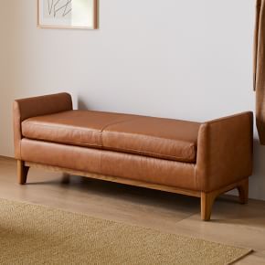 Bench For Entryway, Modern Entryway, Leather Bench, Indoor Bench, Entryway Furniture, West Elm, Seat Cushion, Engineered Wood, Seat Cushions