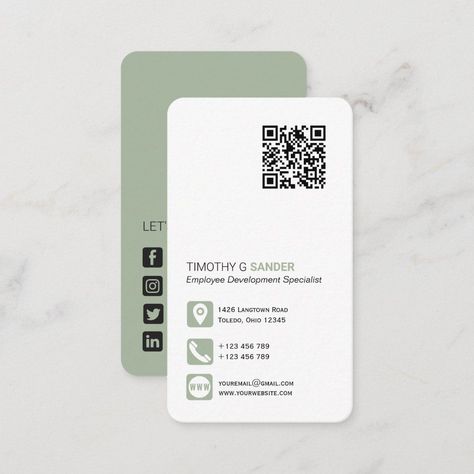 Networking QR code professional social media icon Business Card. Professional Social Media, Business Card Stand, Buddha Artwork, Qr Code Business Card, Card Stand, Color Pallete, Card Board, Green Business, Innovative Ideas